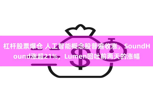 杠杆股票爆仓 人工智能概念股普遍收涨，SoundHound涨超21%，Lumen回吐前两天的涨幅