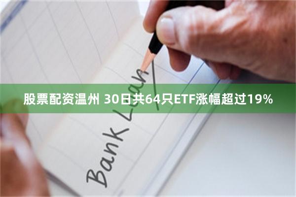 股票配资温州 30日共64只ETF涨幅超过19%