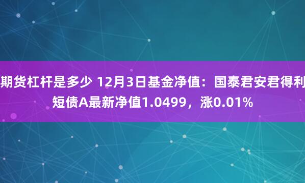 期货杠杆是多少 12月3日基金净值：国泰君安君得利短债A最新净值1.0499，涨0.01%