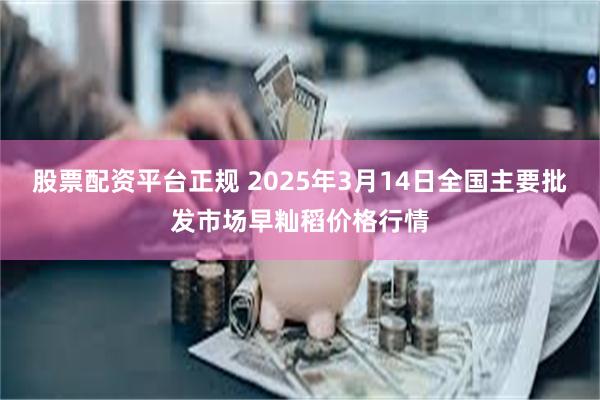 股票配资平台正规 2025年3月14日全国主要批发市场早籼稻价格行情